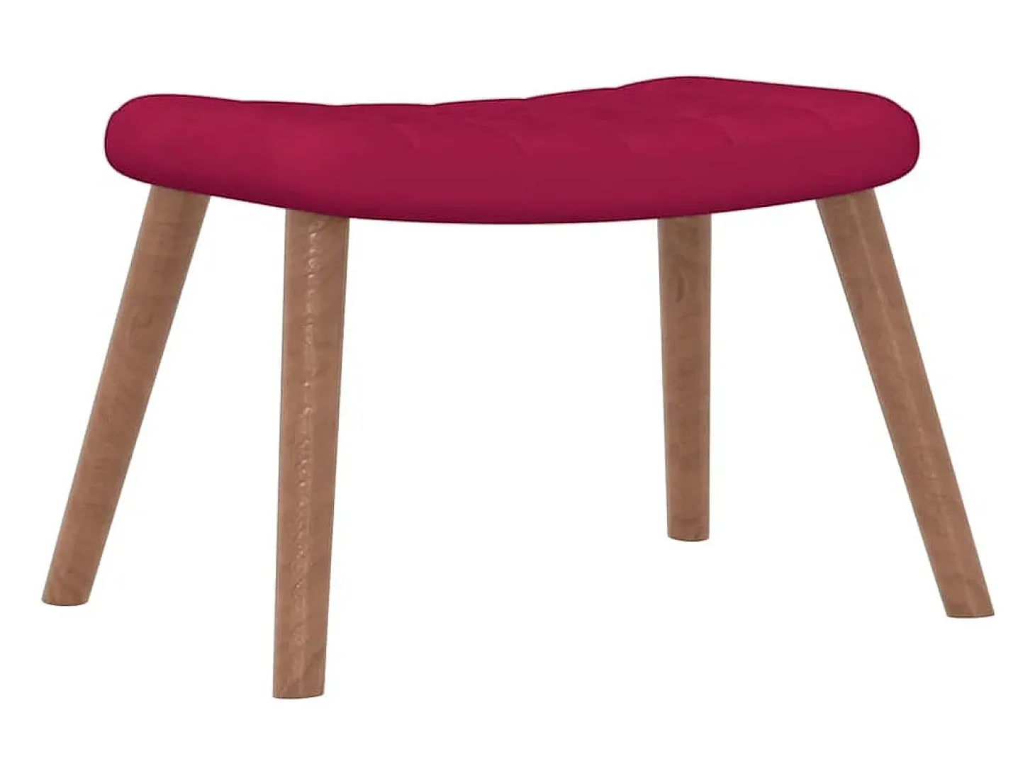 Cadeira de descanso com banco veludo vermelho tinto