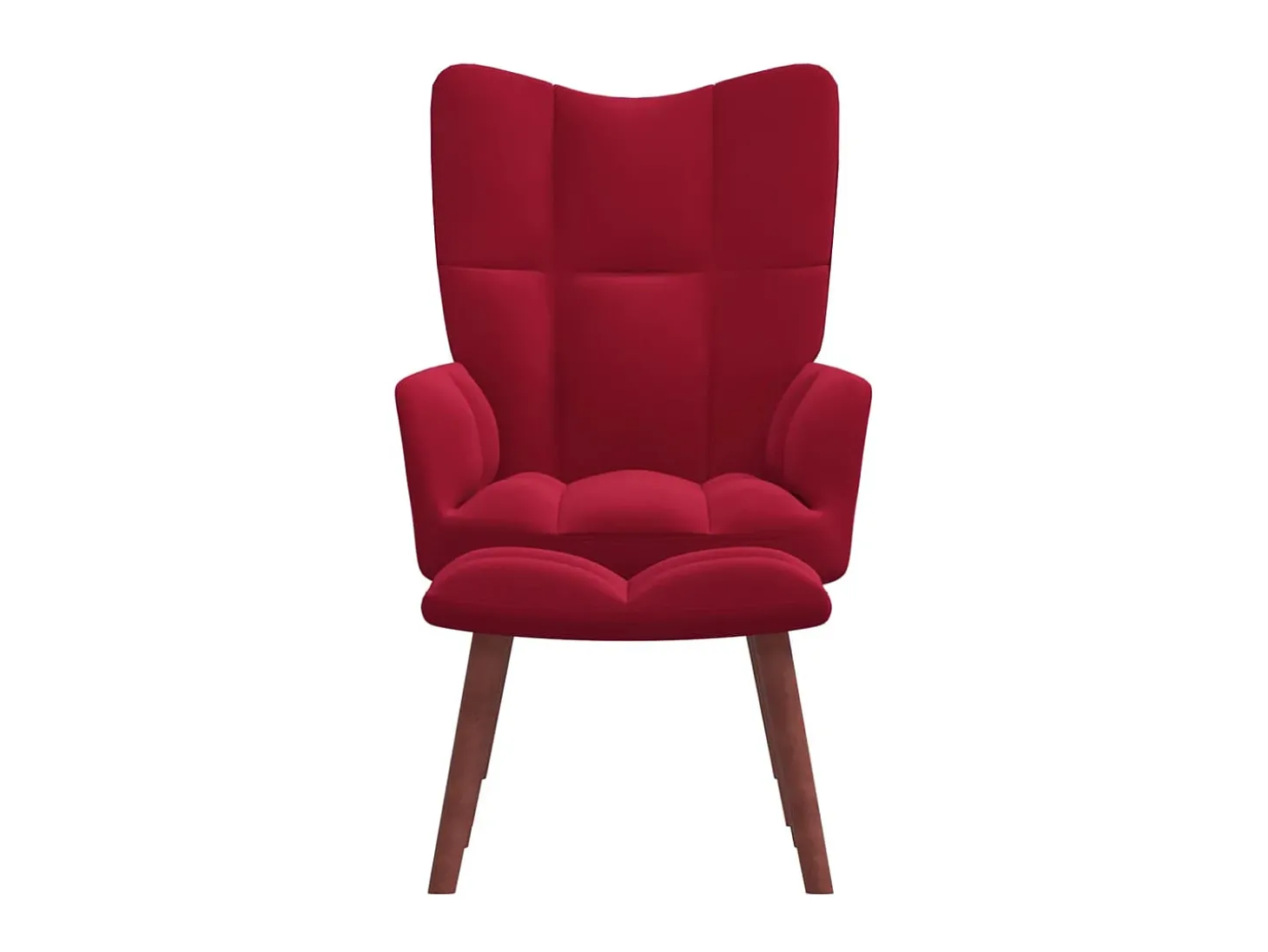 Cadeira de descanso com banco veludo vermelho tinto PT514771