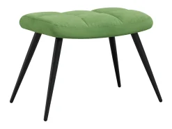 Cadeira de descanso com banco veludo verde-claro