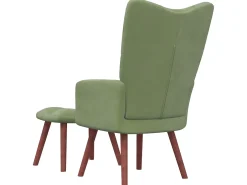 Cadeira de descanso com banco veludo verde-claro PT567356
