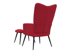 Cadeira de descanso com banco veludo vermelho tinto PT127521