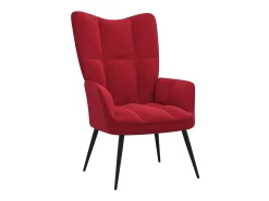 Cadeira de descanso com banco veludo vermelho tinto PT127521