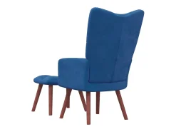Cadeira de descanso com banco veludo azul PT262249
