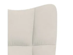 Cadeira de descanso com banco veludo branco nata