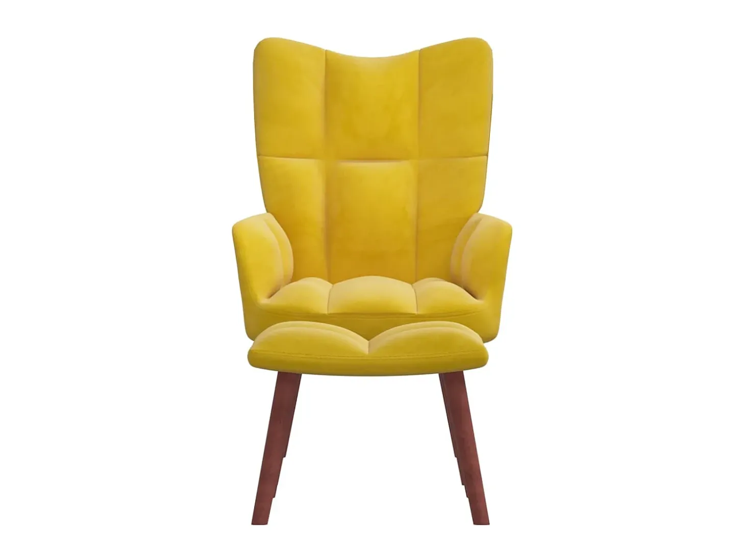 Cadeira de descanso com banco veludo amarelo mostarda PT590445