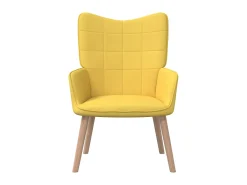 Cadeira de descanso com banco tecido amarelo mostarda PT327400