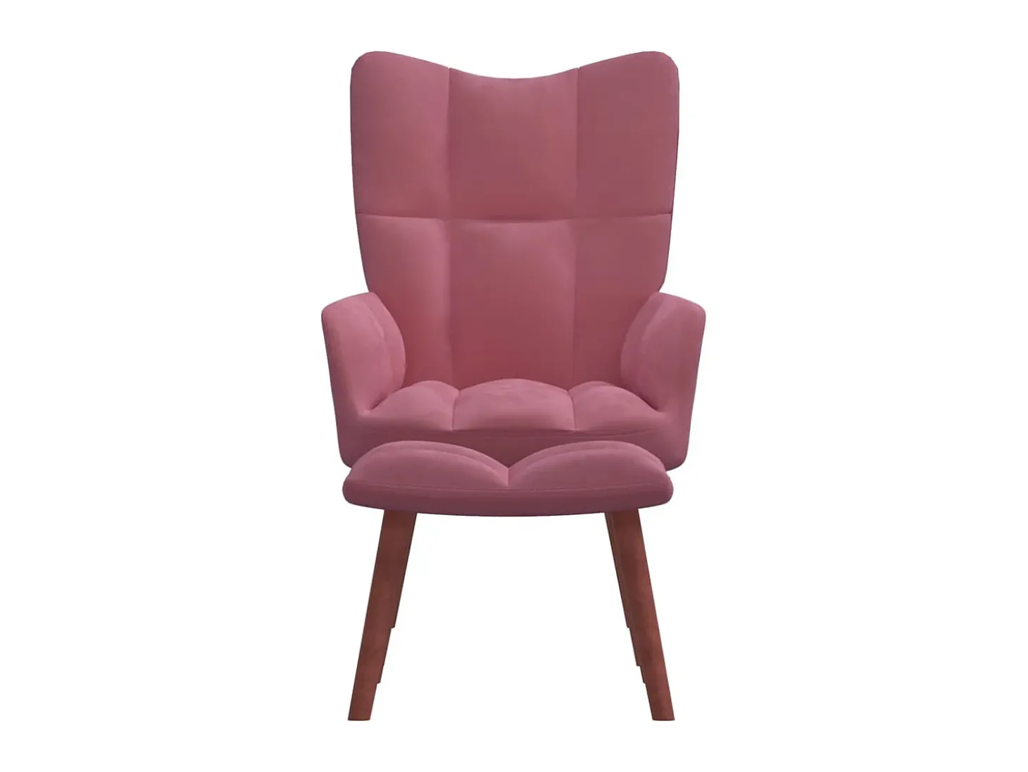 Cadeira de descanso com banco veludo rosa PT589161
