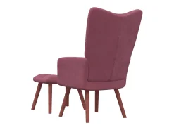 Cadeira de descanso com banco veludo rosa PT589161
