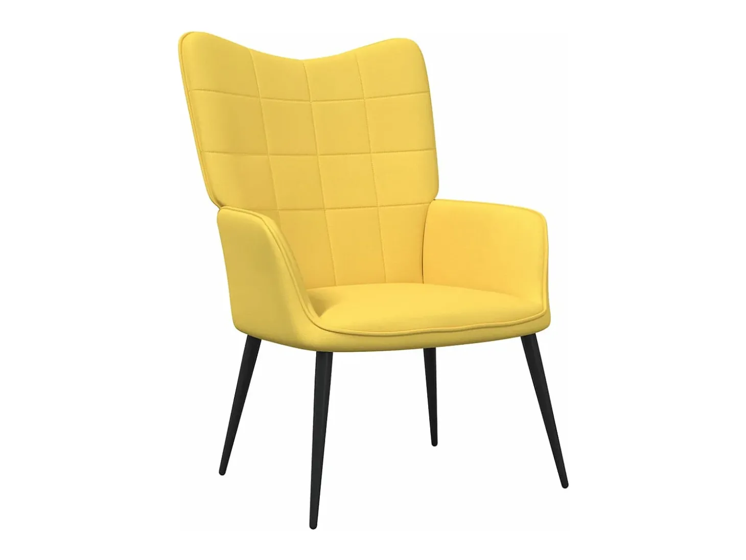 Cadeira de descanso com banco tecido amarelo mostarda PT710328