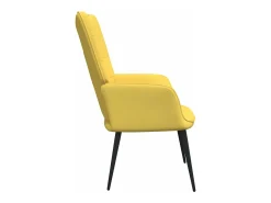 Cadeira de descanso com banco tecido amarelo mostarda PT710328
