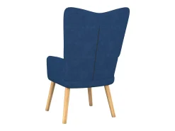 Cadeira de descanso com banco tecido azul
