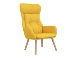 Cadeira de descanso tecido amarelo mostarda PT750334