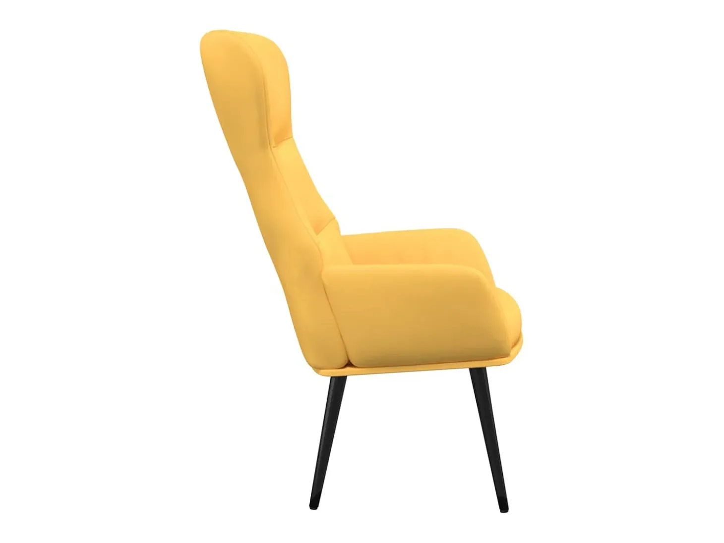 Cadeira de descanso tecido amarelo mostarda