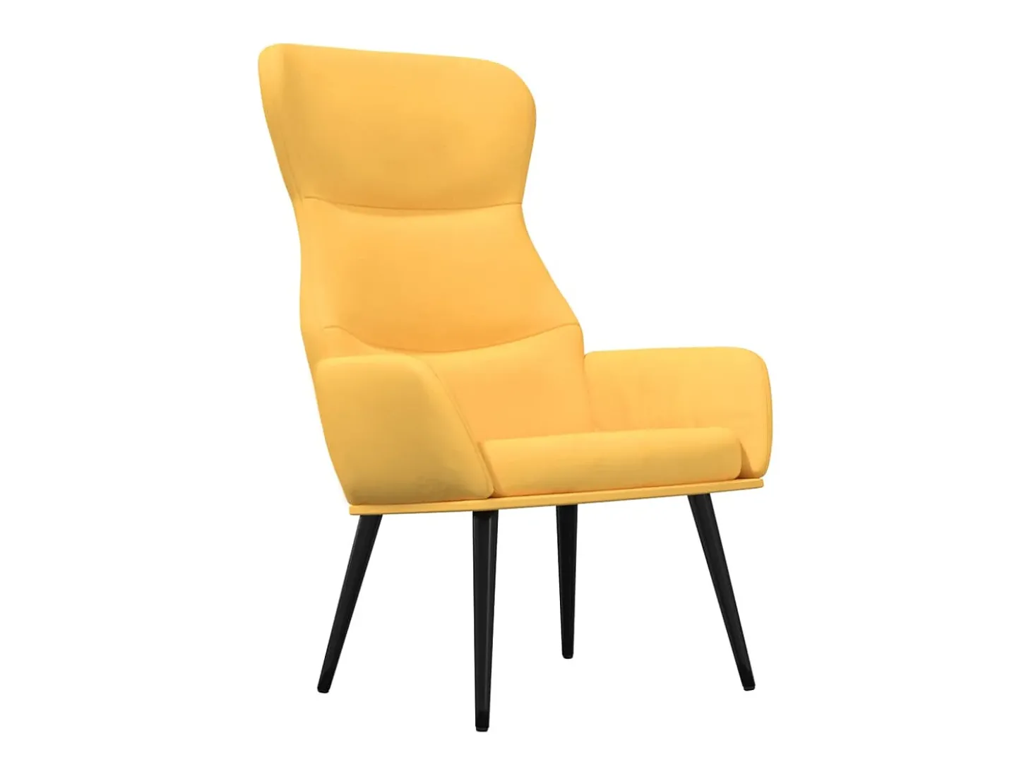 Cadeira de descanso tecido amarelo mostarda