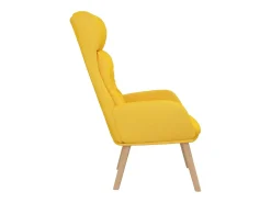 Cadeira de descanso tecido amarelo mostarda