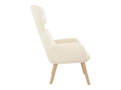 Cadeira de descanso veludo branco nata PT927548