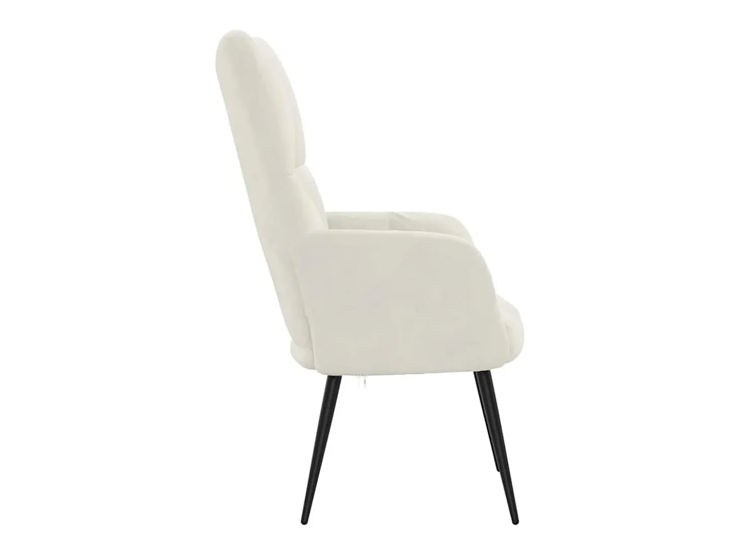 Cadeira de descanso veludo branco nata