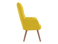 Cadeira de descanso veludo amarelo mostarda