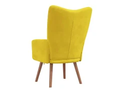 Cadeira de descanso veludo amarelo mostarda