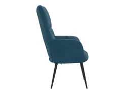 Cadeira de descanso veludo azul