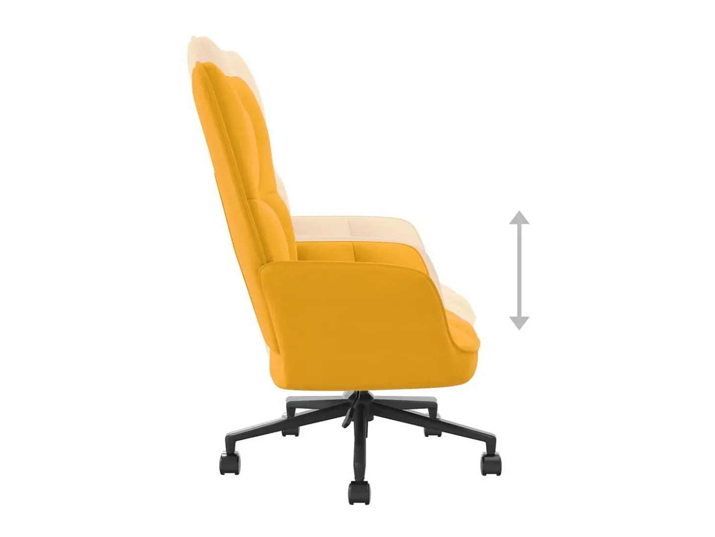 Cadeira de descanso veludo amarelo mostarda PT428903