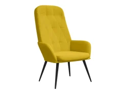 Cadeira de descanso veludo amarelo mostarda