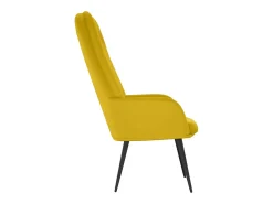 Cadeira de descanso veludo amarelo mostarda