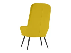 Cadeira de descanso veludo amarelo mostarda