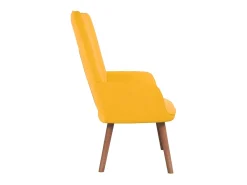 Cadeira de descanso veludo amarelo mostarda PT638438