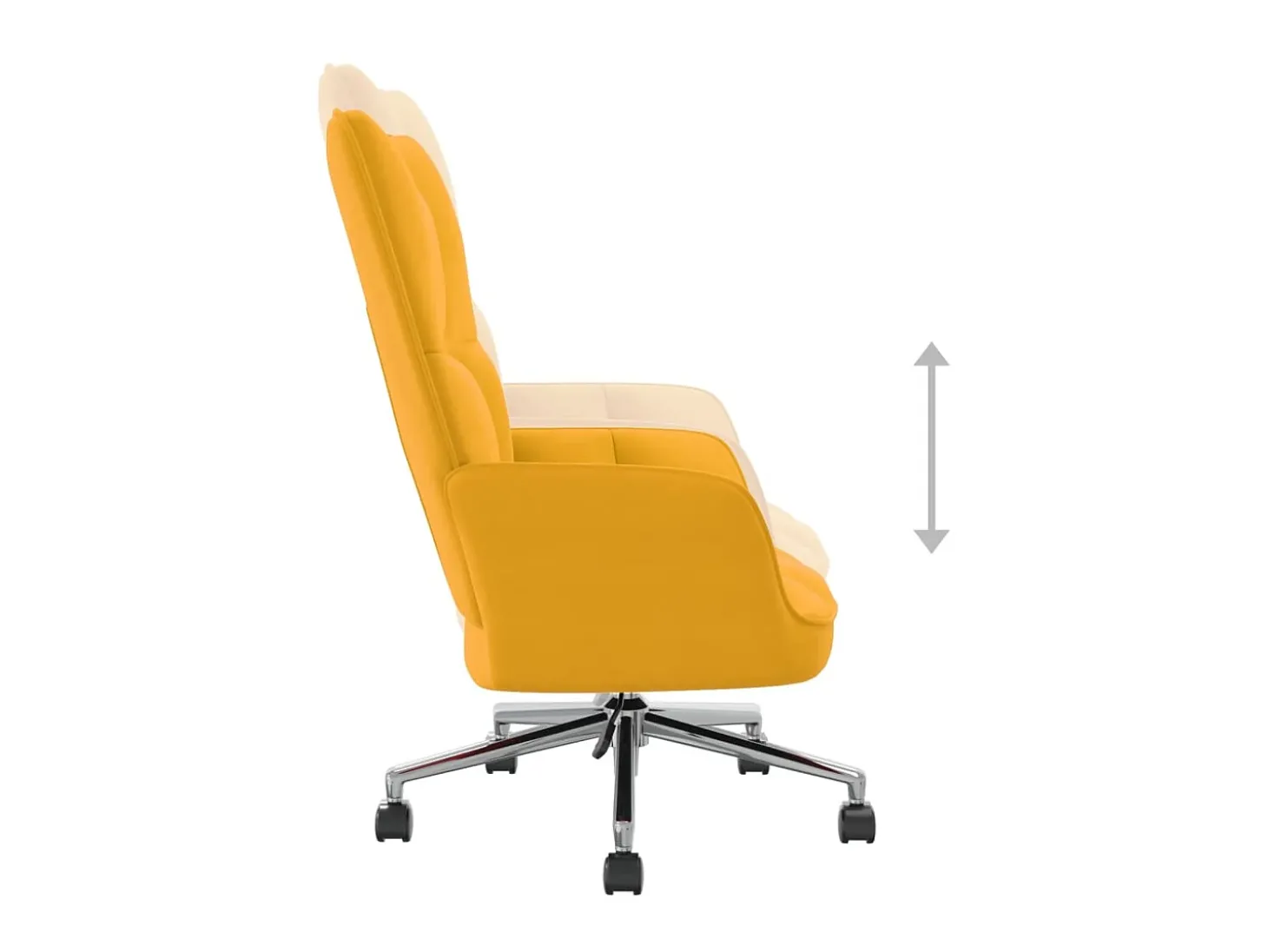 Cadeira de descanso veludo amarelo mostarda PT655155
