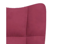 Cadeira de descanso veludo vermelho tinto