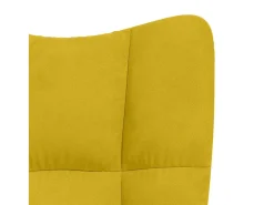Cadeira de descanso veludo amarelo mostarda