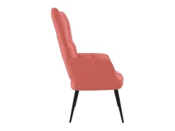 Cadeira de descanso veludo rosa PT487417