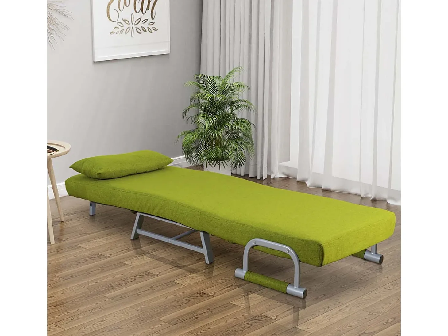 Cadeira de dormir VCM | Tecido de poliéster | Dimensões aprox. aprox. A. 95 x L. 64 x P. 78 cm | Poltrona com função de dormir | Cadeira de dormir - Kolino (Verde)