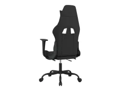 Cadeira de gaming com apoio de pés tecido preto e azul