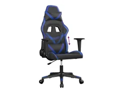 Cadeira de gaming couro artificial preto e azul