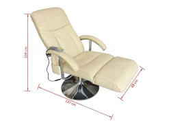 Cadeira de massagens couro artificial branco nata