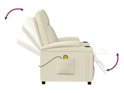 Cadeira de massagens couro artificial branco nata