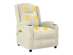 Cadeira de massagens couro artificial branco nata