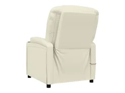 Cadeira de massagens couro artificial branco nata