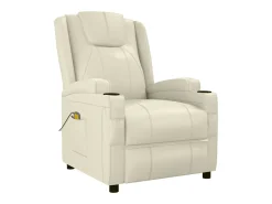 Cadeira de massagens couro artificial branco nata