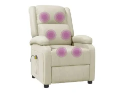 Cadeira de massagens couro artificial cor creme