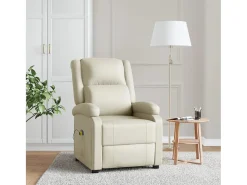 Cadeira de massagens couro artificial cor creme