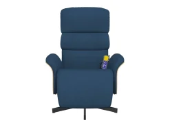 Cadeira de massagens reclinável com apoio de pés tecido azul SHL985306