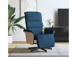 Cadeira de massagens reclinável com apoio de pés tecido azul SHL985306