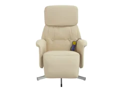 Cadeira de massagens reclinável com apoio de pés tecido creme SHL266488
