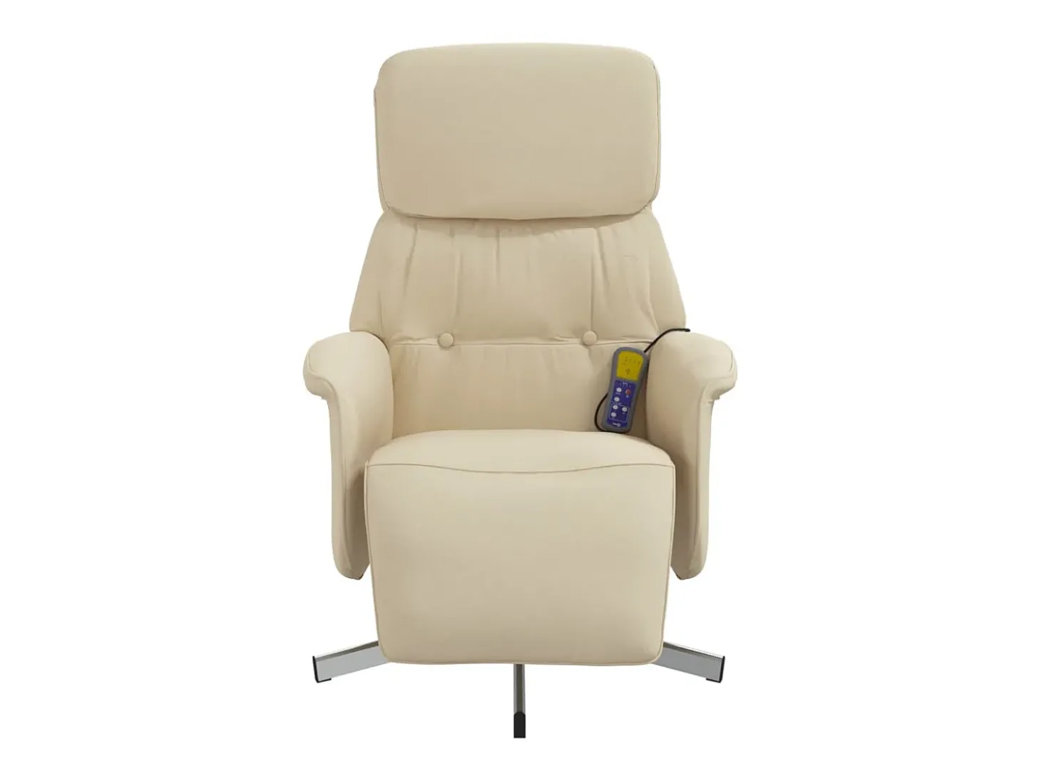 Cadeira de massagens reclinável com apoio de pés tecido creme SHL266488