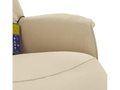 Cadeira de massagens reclinável com apoio de pés tecido creme SHL266488