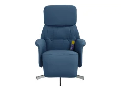 Cadeira de massagens reclinável com apoio de pés tecido azul SHL434780