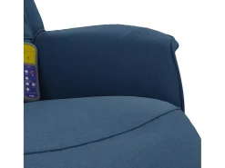 Cadeira de massagens reclinável com apoio de pés tecido azul SHL434780